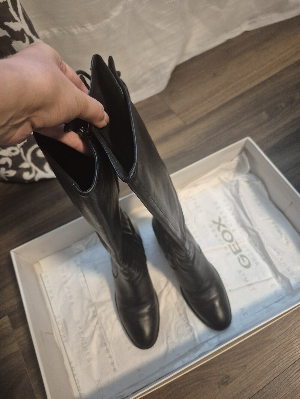 GEOX Respira Leather Knee-High Boots - Picture 4 of 16